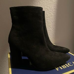Black suede boots